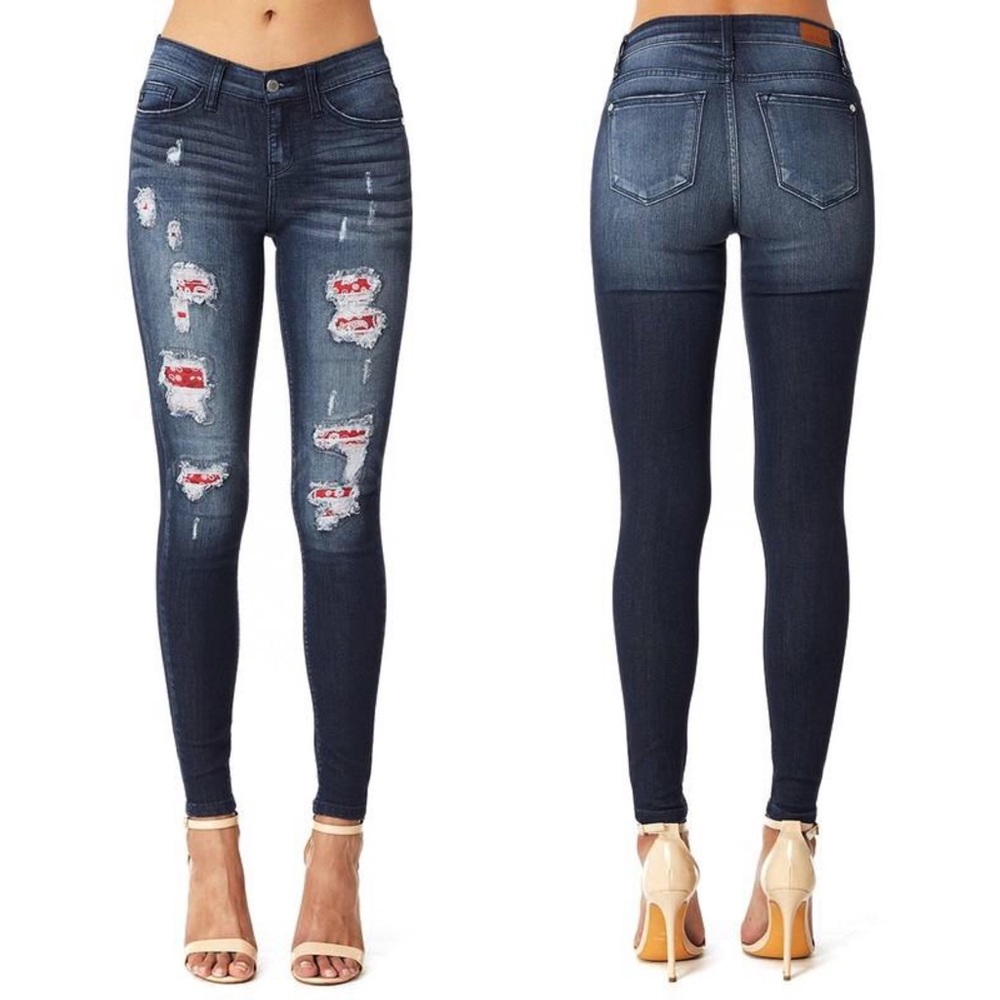 Judy Blue Bandana Paisley Patch Skinny